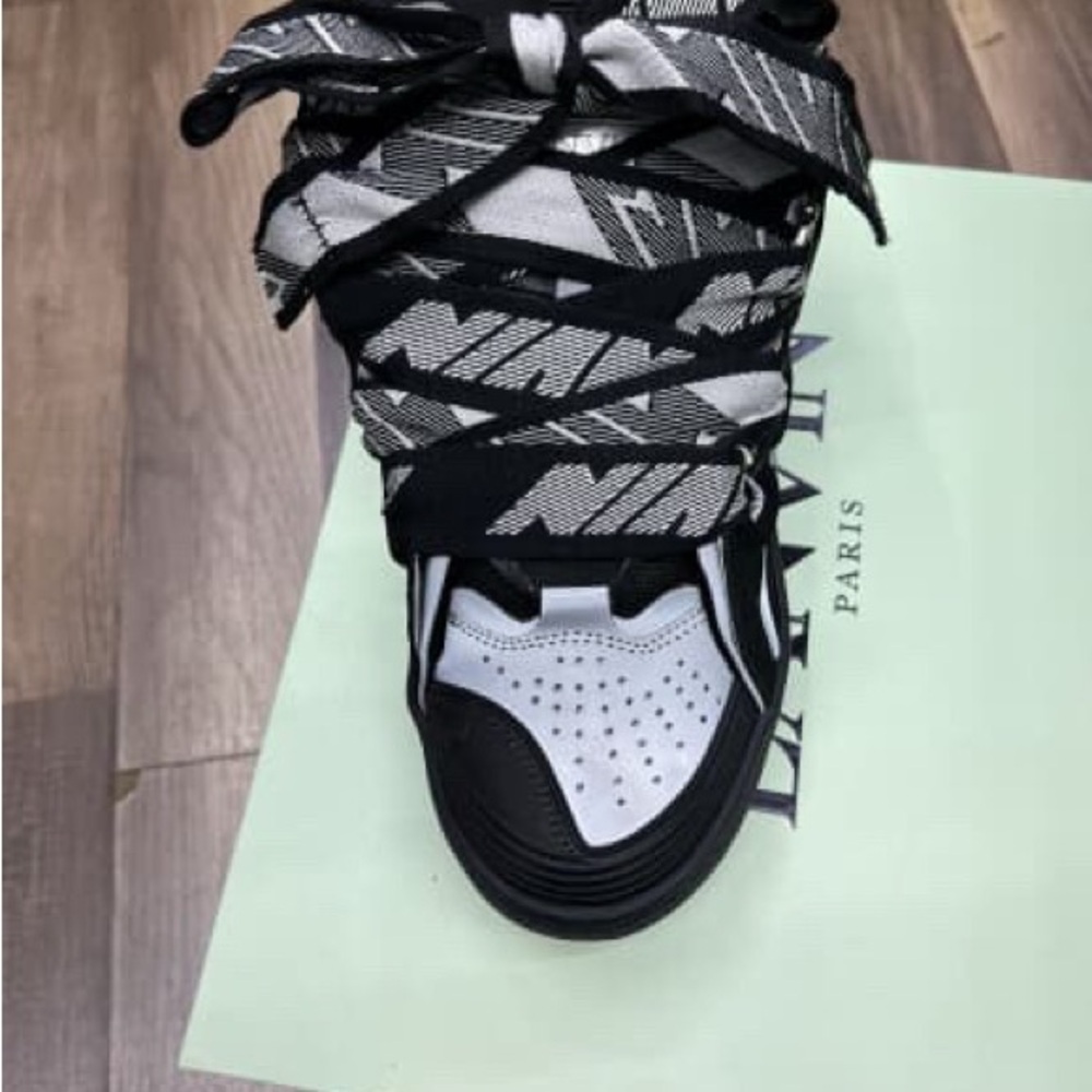 Lanvin Monochrome High-Top Sneakers